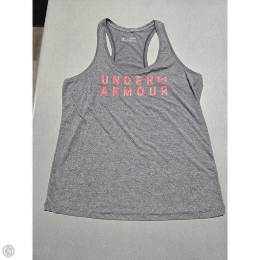 Athletic Tank Top By Under Armour In Grey & Orange, Size: Xl