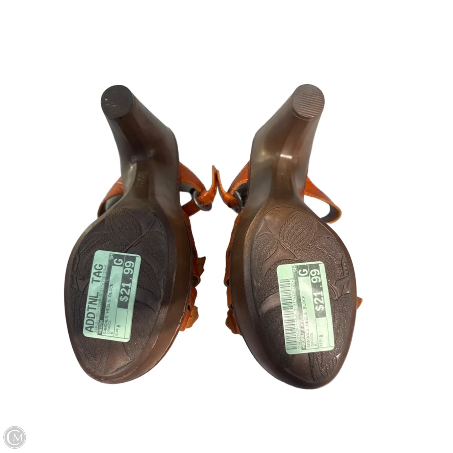 Sandals Heels Block By Born In Orange, Size: 8