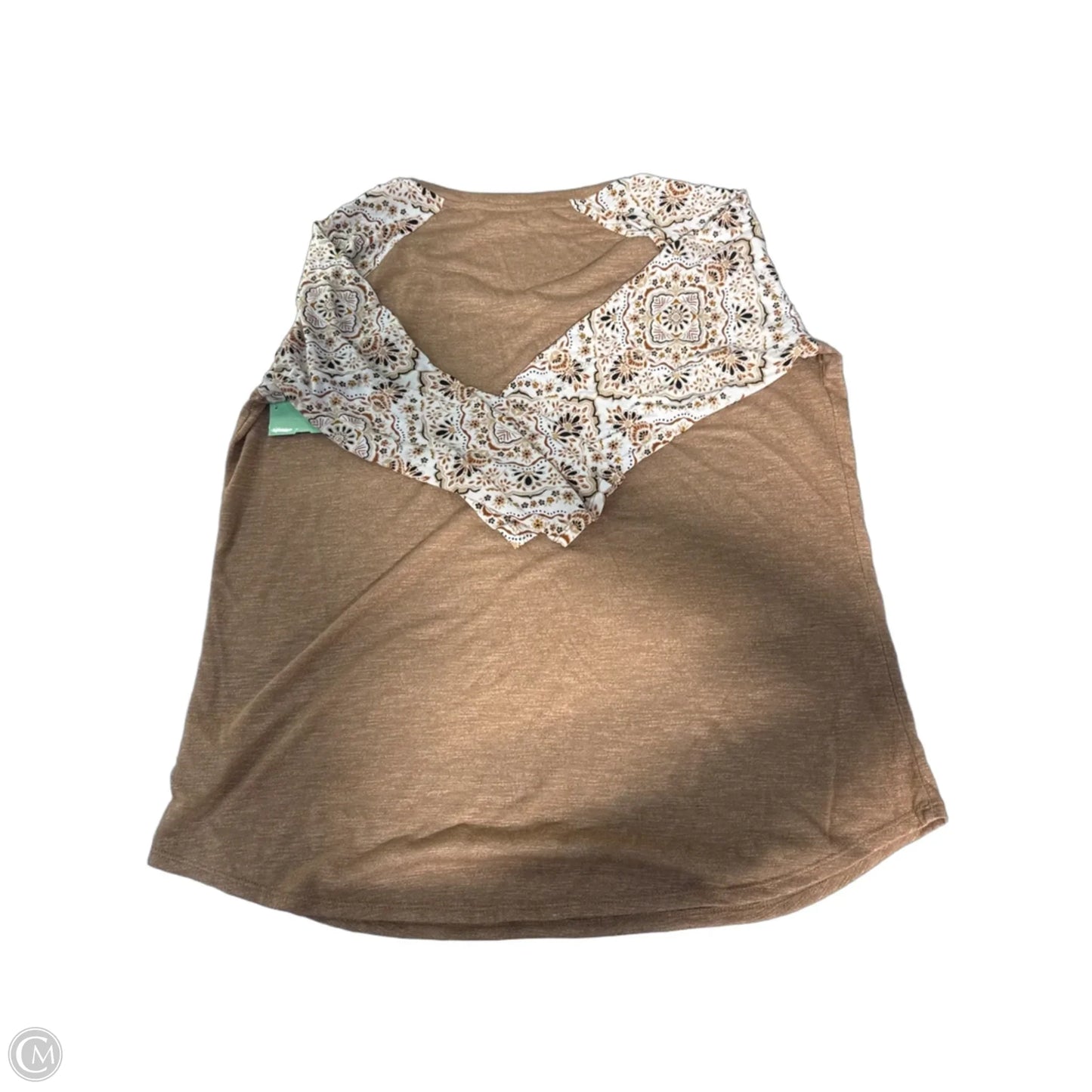 Top Long Sleeve By Maurices In Brown & Cream, Size: L