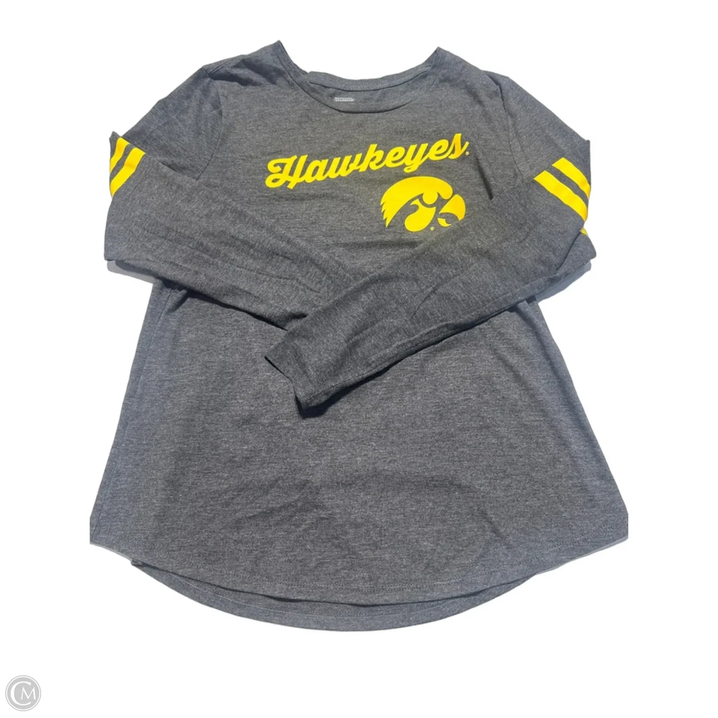 Top Long Sleeve By Cmc In Grey & Yellow, Size: L
