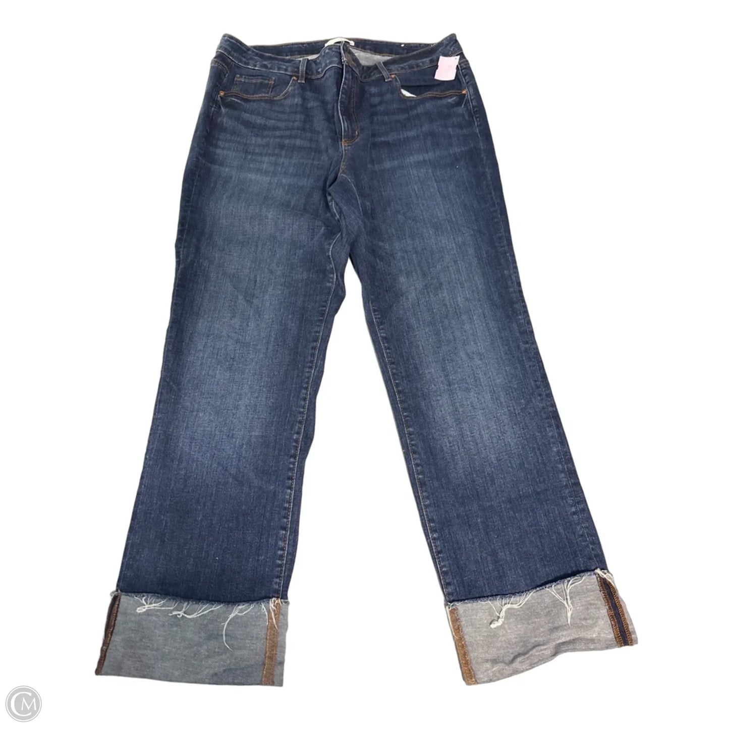Jeans Straight By Loft In Blue Denim, Size: 16