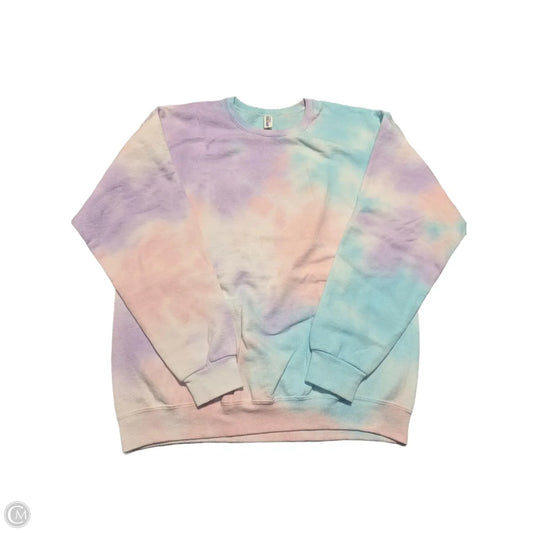 Sweatshirt Crewneck By Jerzees In Pink & Purple, Size: L