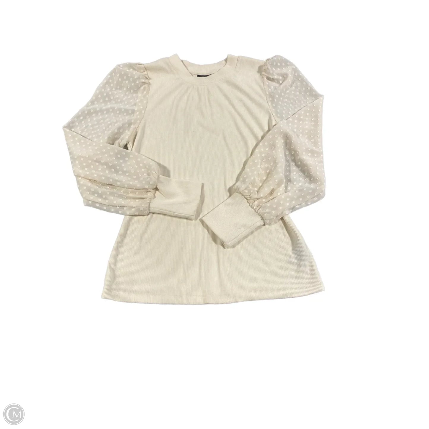 Top Long Sleeve By Who What Wear In Cream, Size: M