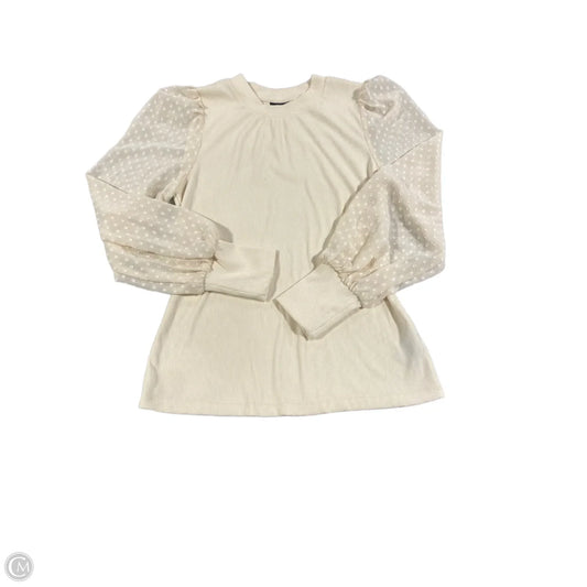 Top Long Sleeve By Who What Wear In Cream, Size: M