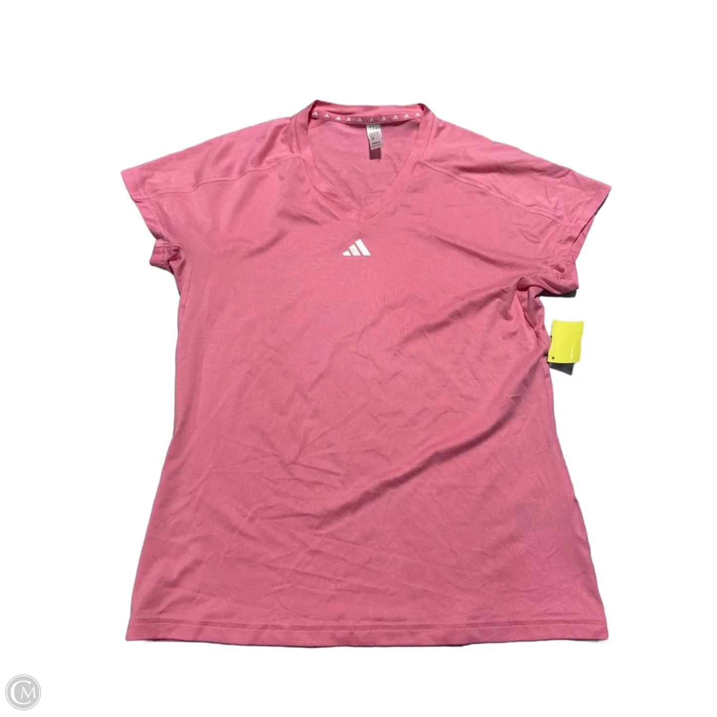Athletic Top Short Sleeve By Adidas In Pink, Size: M