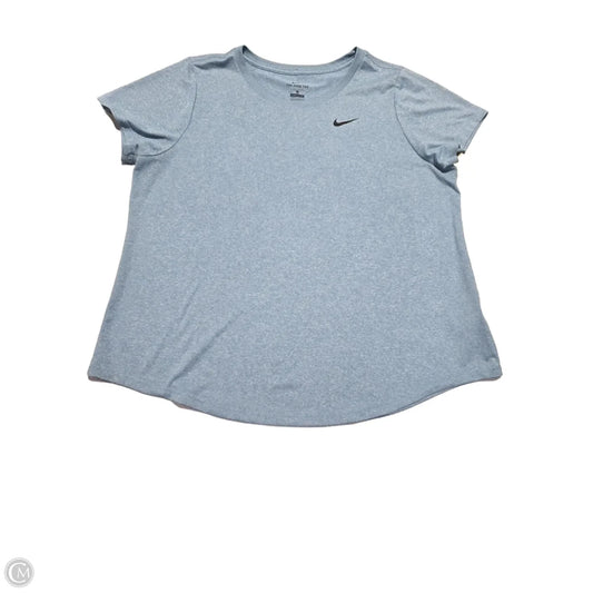 Athletic Top Short Sleeve By Nike In Blue, Size: 1x