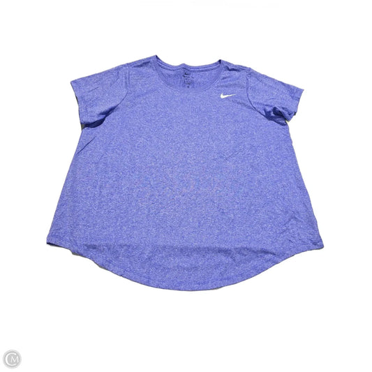 Athletic Top Short Sleeve By Nike In Blue, Size: 1x