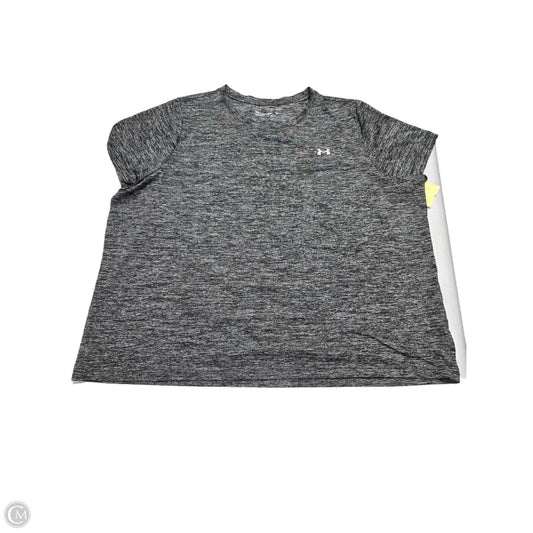 Athletic Top Short Sleeve By Under Armour In Grey, Size: 3x