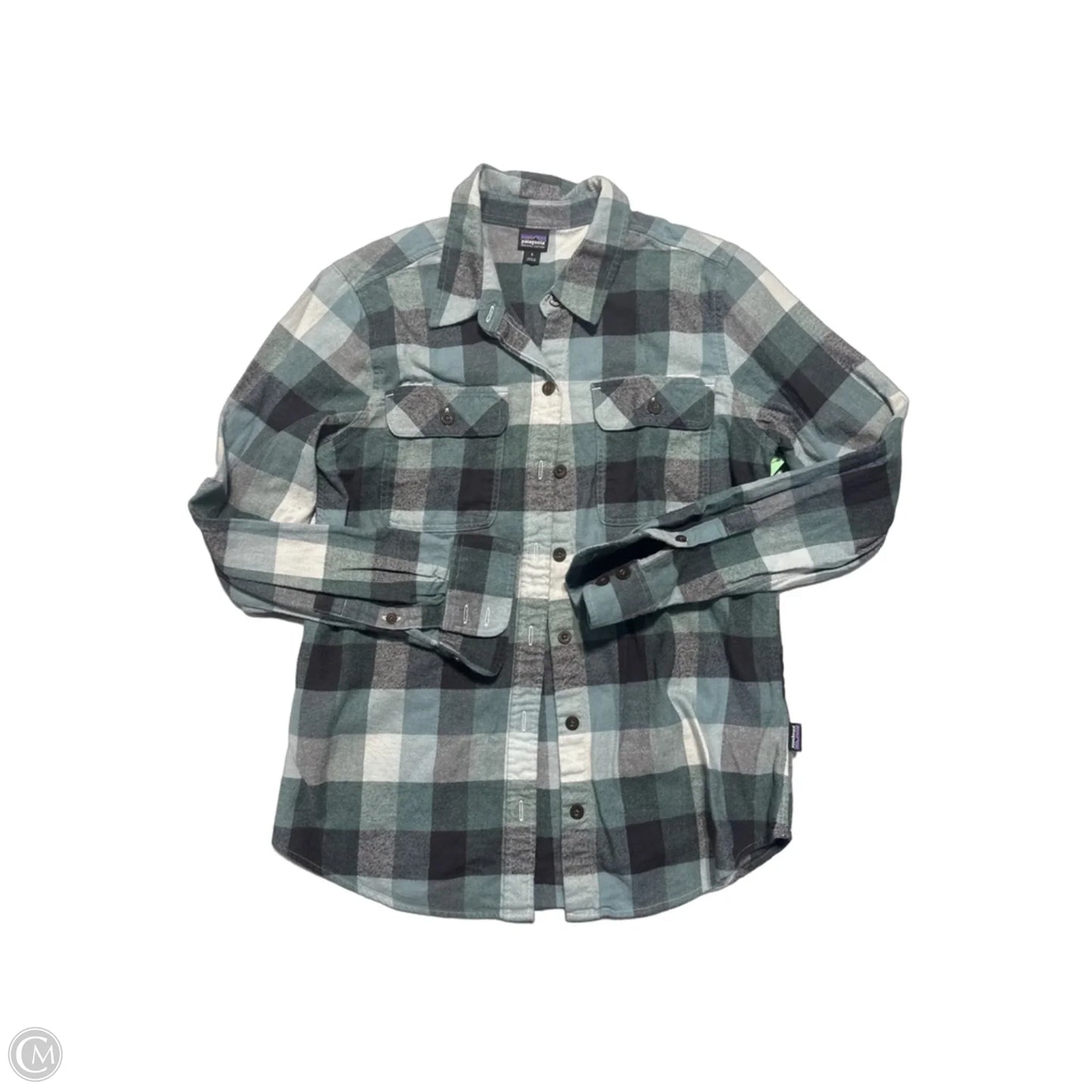 Top Long Sleeve By Patagonia In Plaid Pattern, Size: S