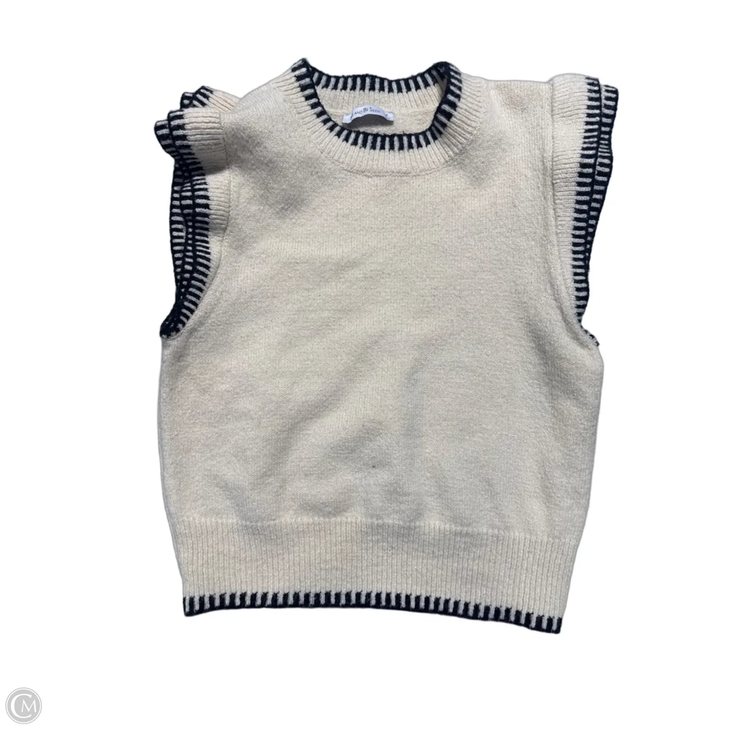 Sweater Short Sleeve By See And Be Seen In Cream, Size: M