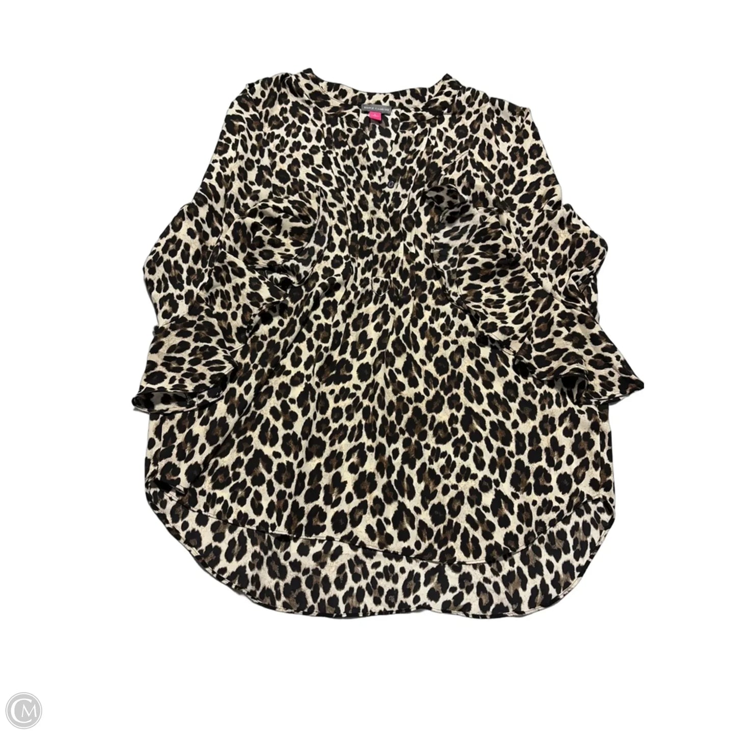 Top Short Sleeve By Vince Camuto In Animal Print, Size: L