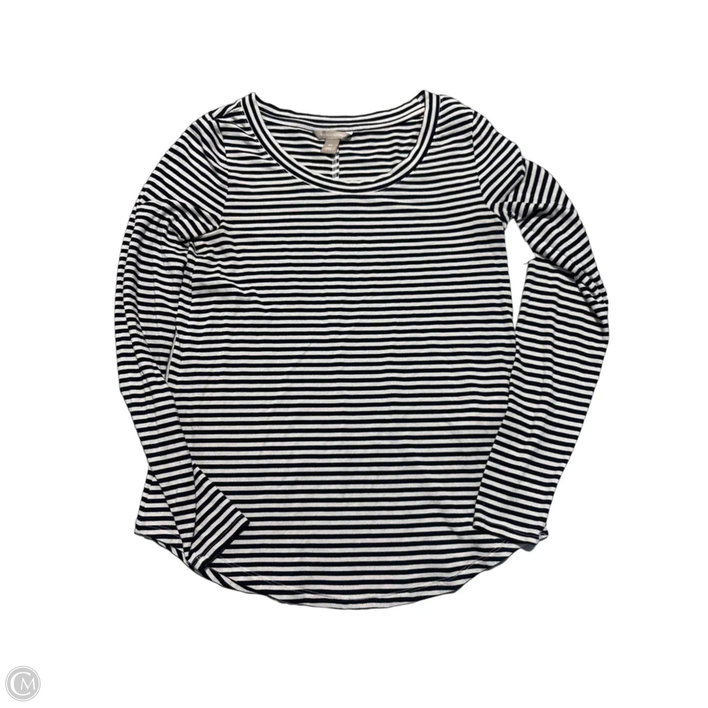 Top Long Sleeve By Banana Republic In Black & White, Size: Xs