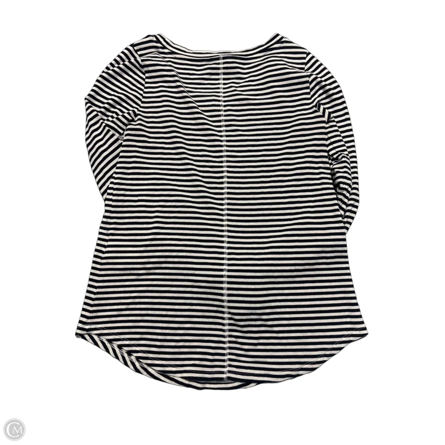 Top Long Sleeve By Banana Republic In Black & White, Size: Xs