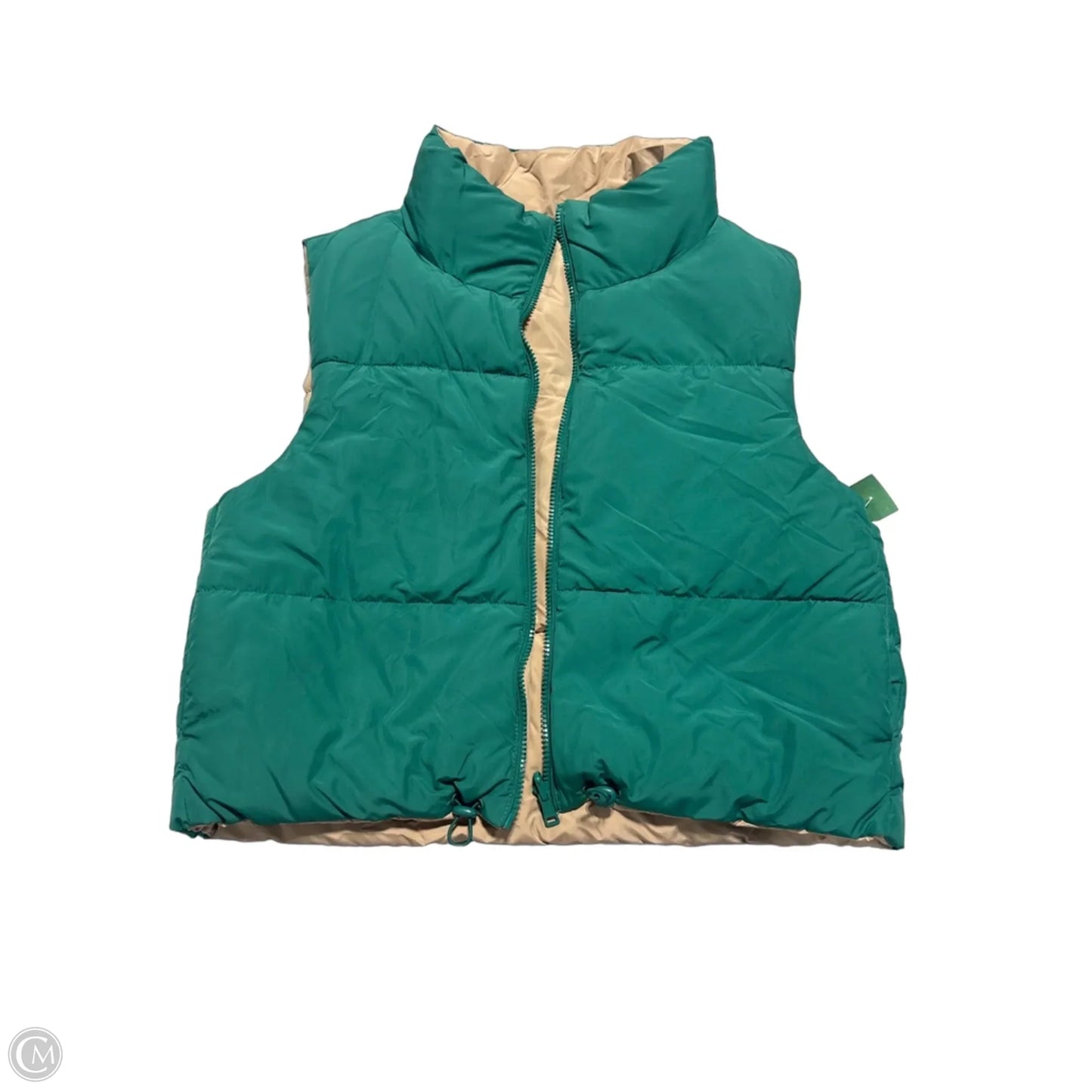Vest Puffer & Quilted By Cmc In Green & Tan, Size: M