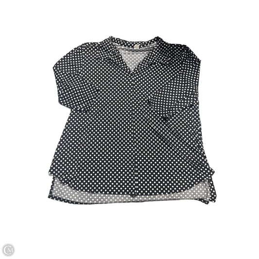 Top Long Sleeve By Cmc In Black & White, Size: L