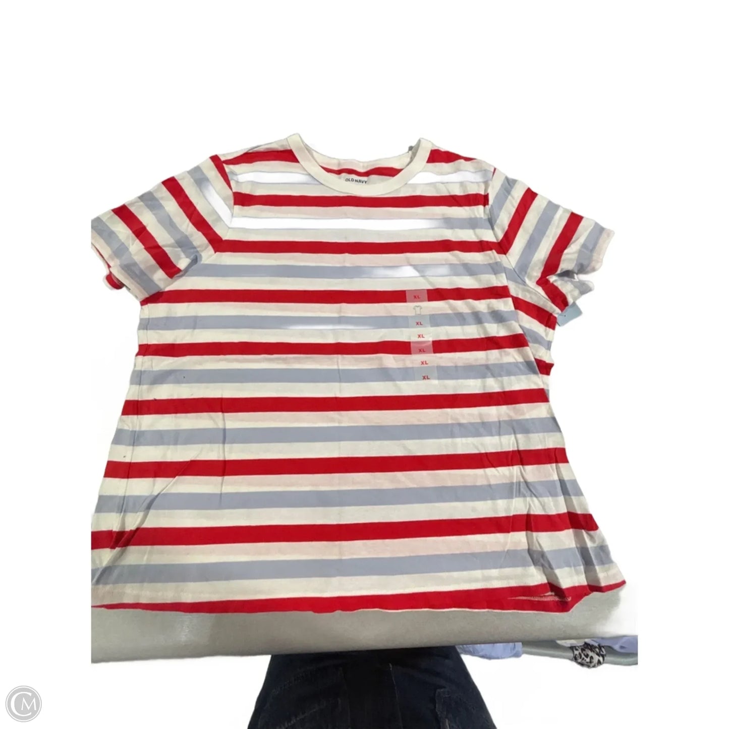 Top Short Sleeve By Old Navy In Blue Red & White, Size: Xl