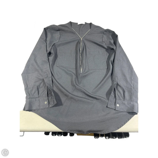 Top Long Sleeve By Calvin Klein In Grey, Size: L