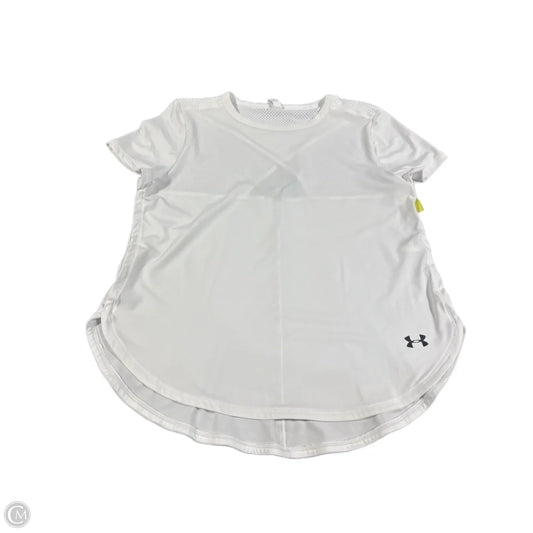 Athletic Top Short Sleeve By Under Armour In White, Size: M