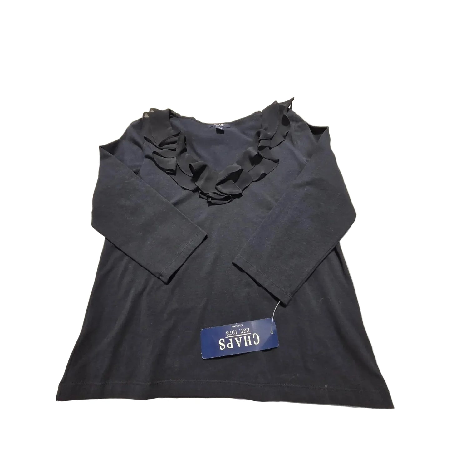Top Long Sleeve By Chaps In Navy, Size: M