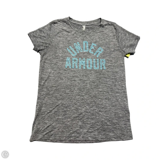 Top Short Sleeve By Under Armour In Grey, Size: S