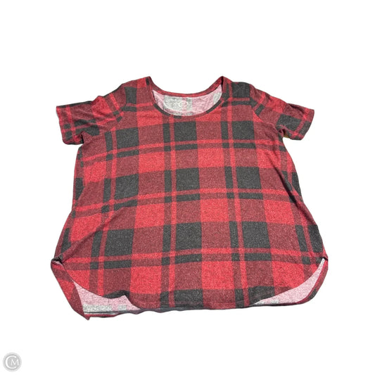 Top Short Sleeve By Maurices In Red, Size: 1x