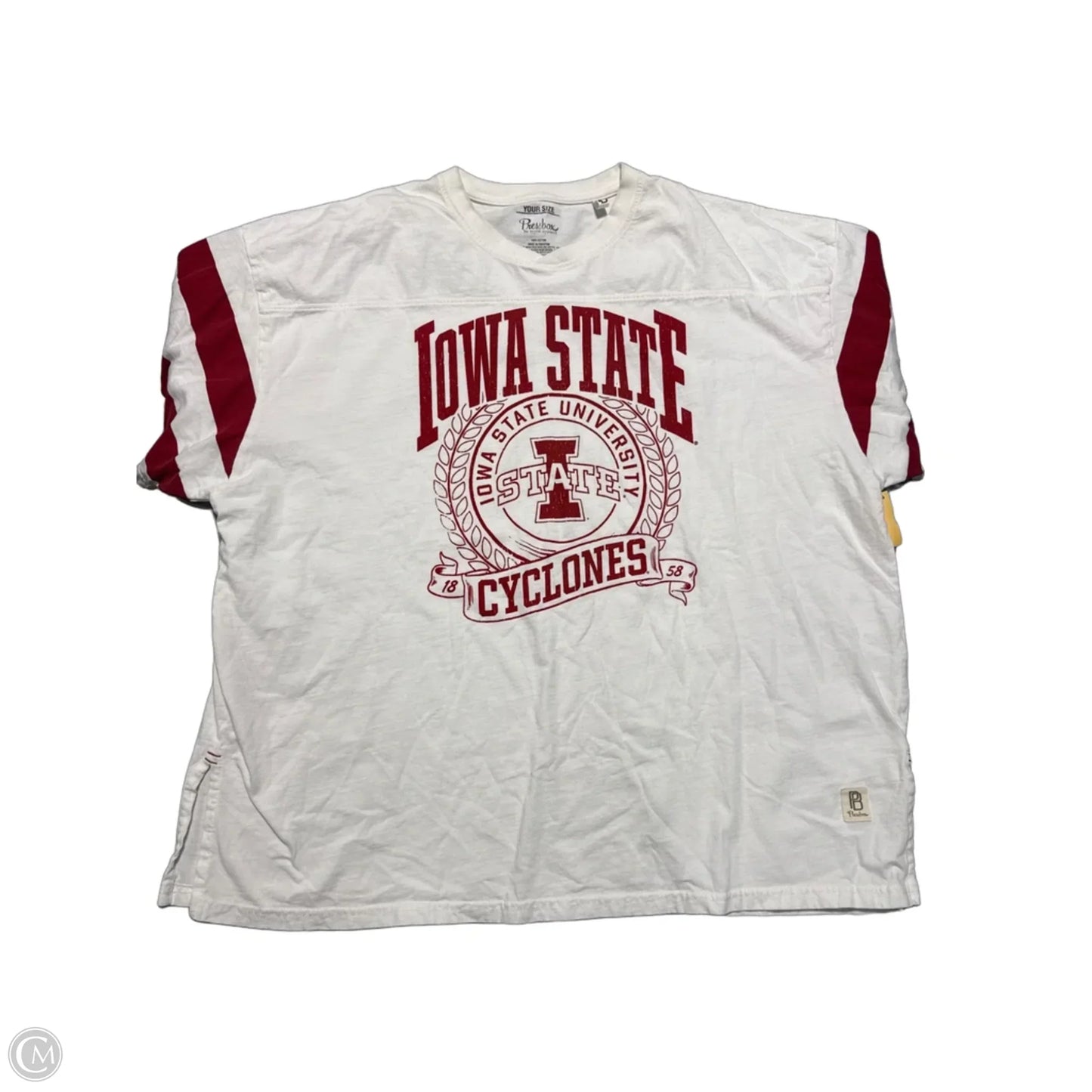 Top Short Sleeve By Pressbox In White, Size: L