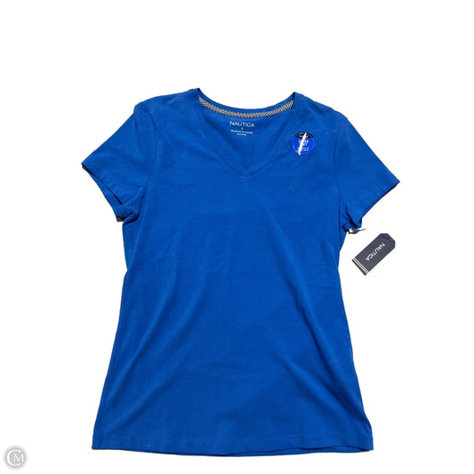 Top Short Sleeve By Nautica In Blue, Size: S