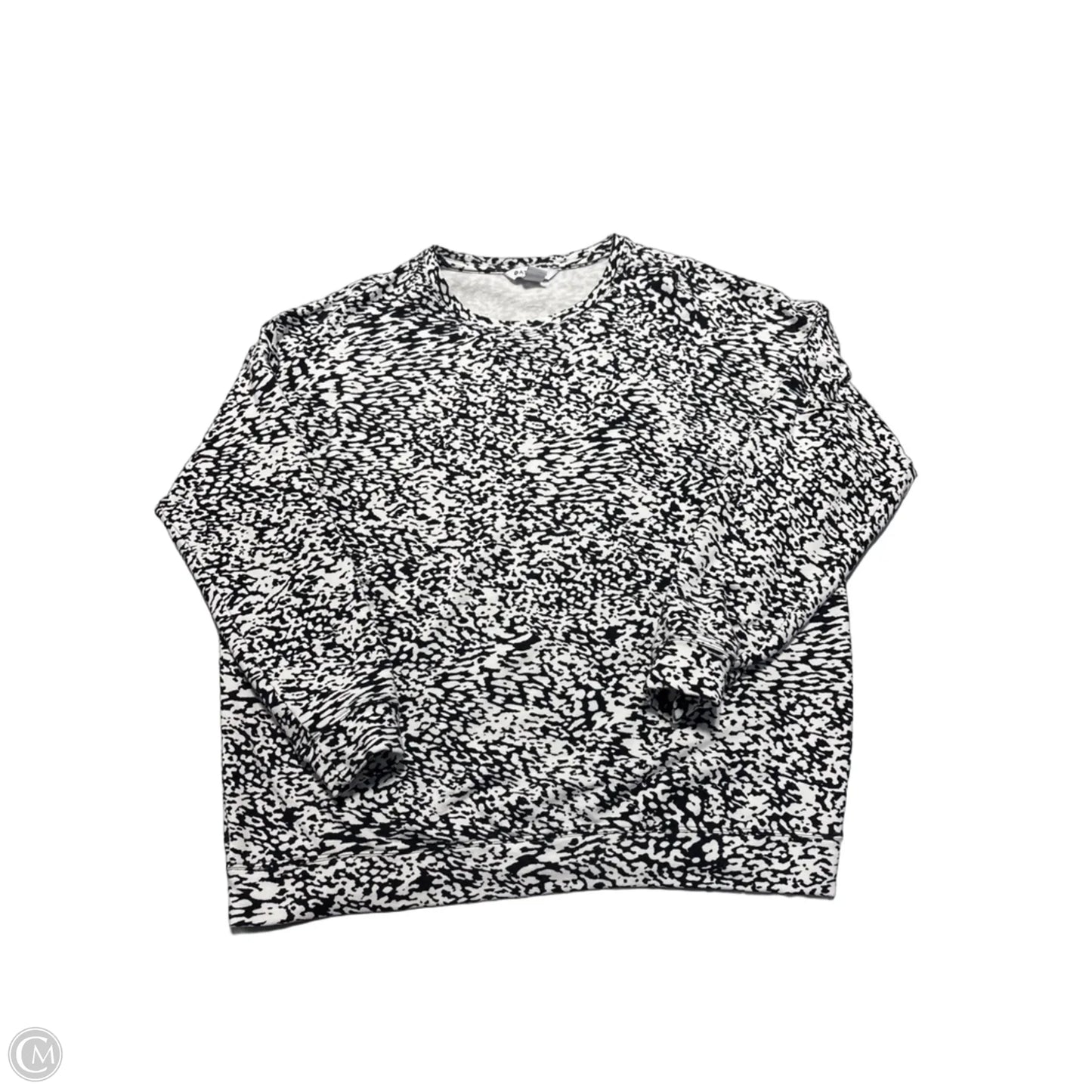 Top Long Sleeve By Athleta In Black & White, Size: L