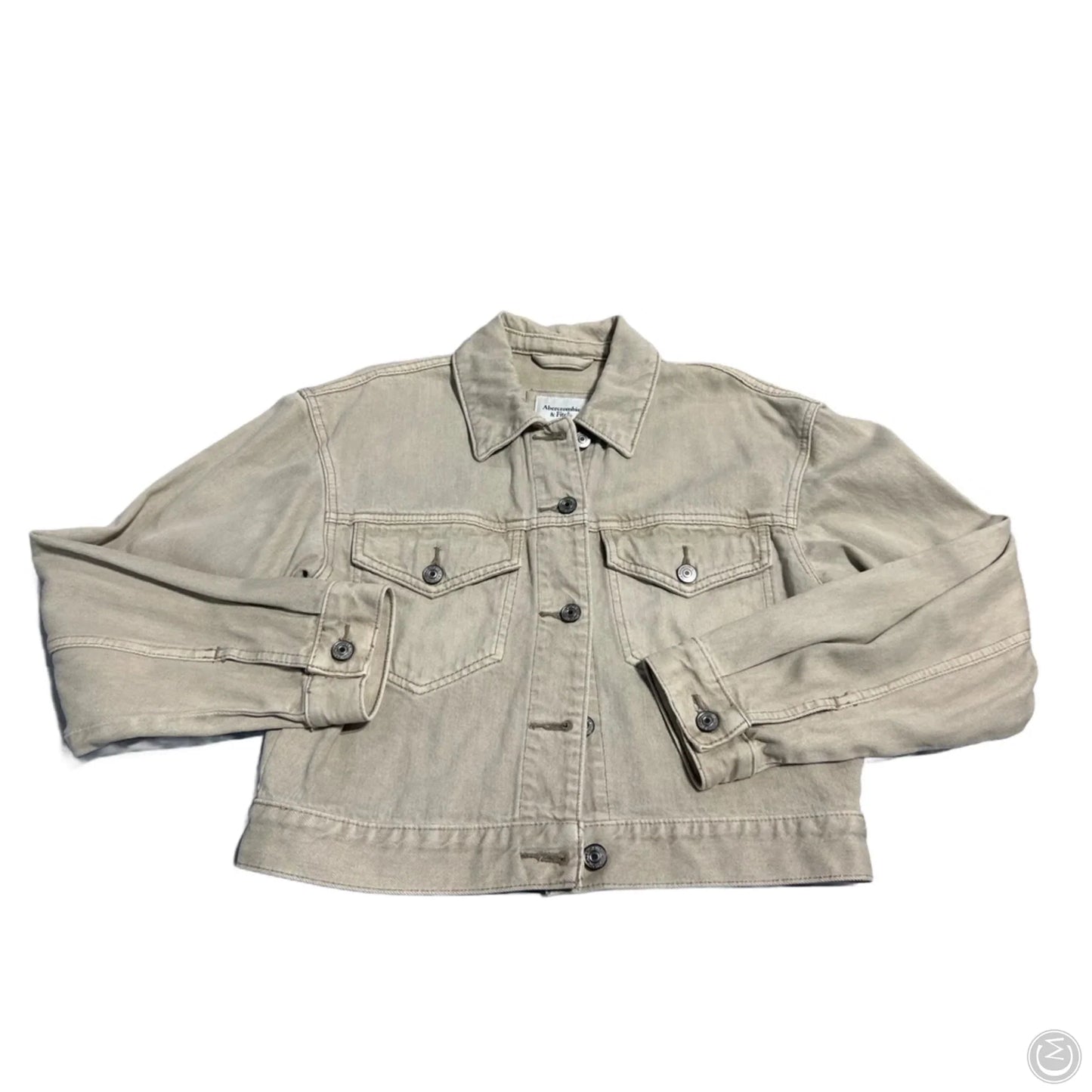 Jacket Denim By Abercrombie And Fitch In Tan Denim, Size: S