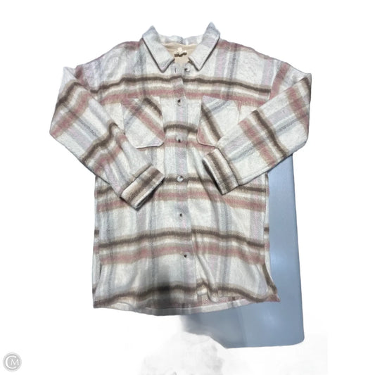 Jacket Faux Fur & Sherpa By Hem & Thread In Tan, Size: L