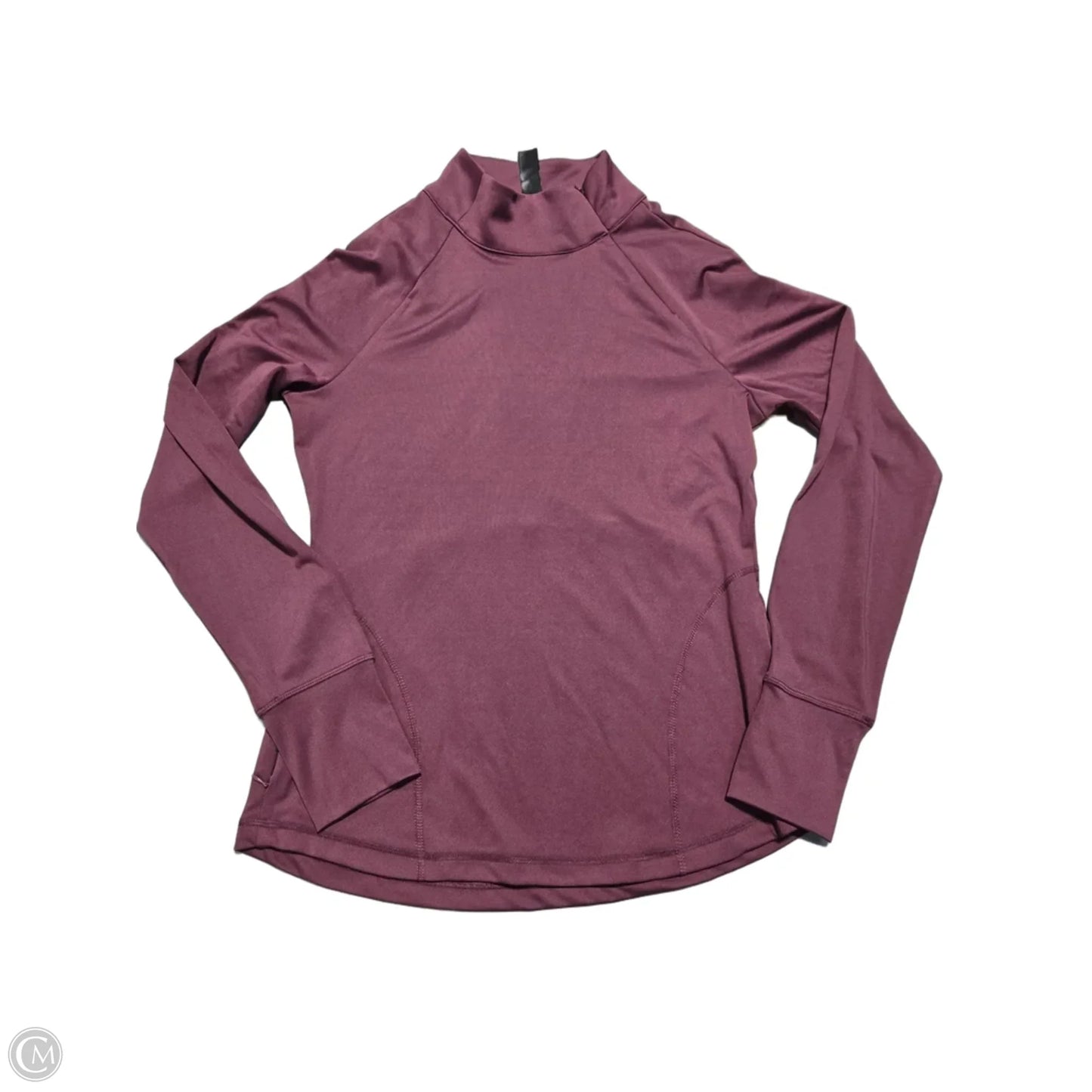 Athletic Top Long Sleeve Collar By Yogalicious In Maroon, Size: M