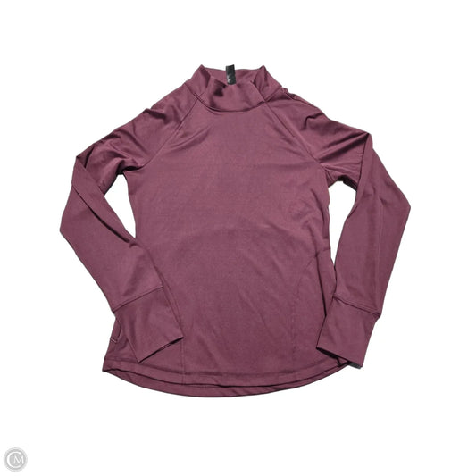 Athletic Top Long Sleeve Collar By Yogalicious In Maroon, Size: M