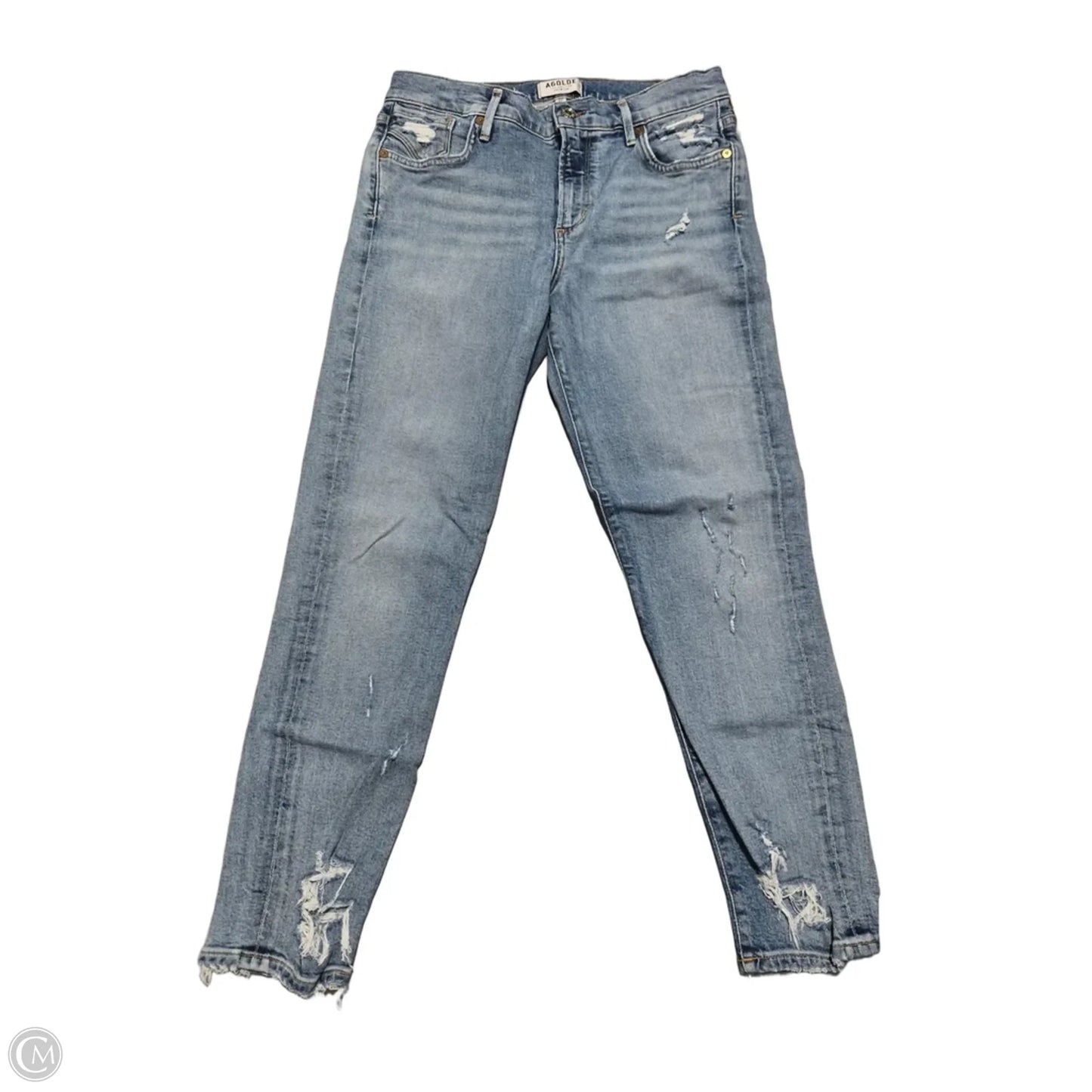 Jeans Straight By Agolde In Blue Denim, Size: 4