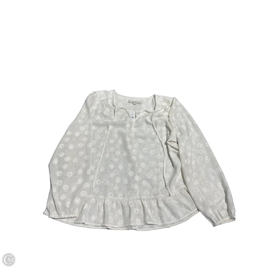 Top Long Sleeve By Loft In White, Size: Xl
