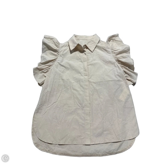 Top Short Sleeve By Cme In Tan, Size: M