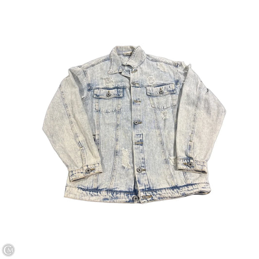 Jacket Denim By Umgee In Blue & White, Size: M
