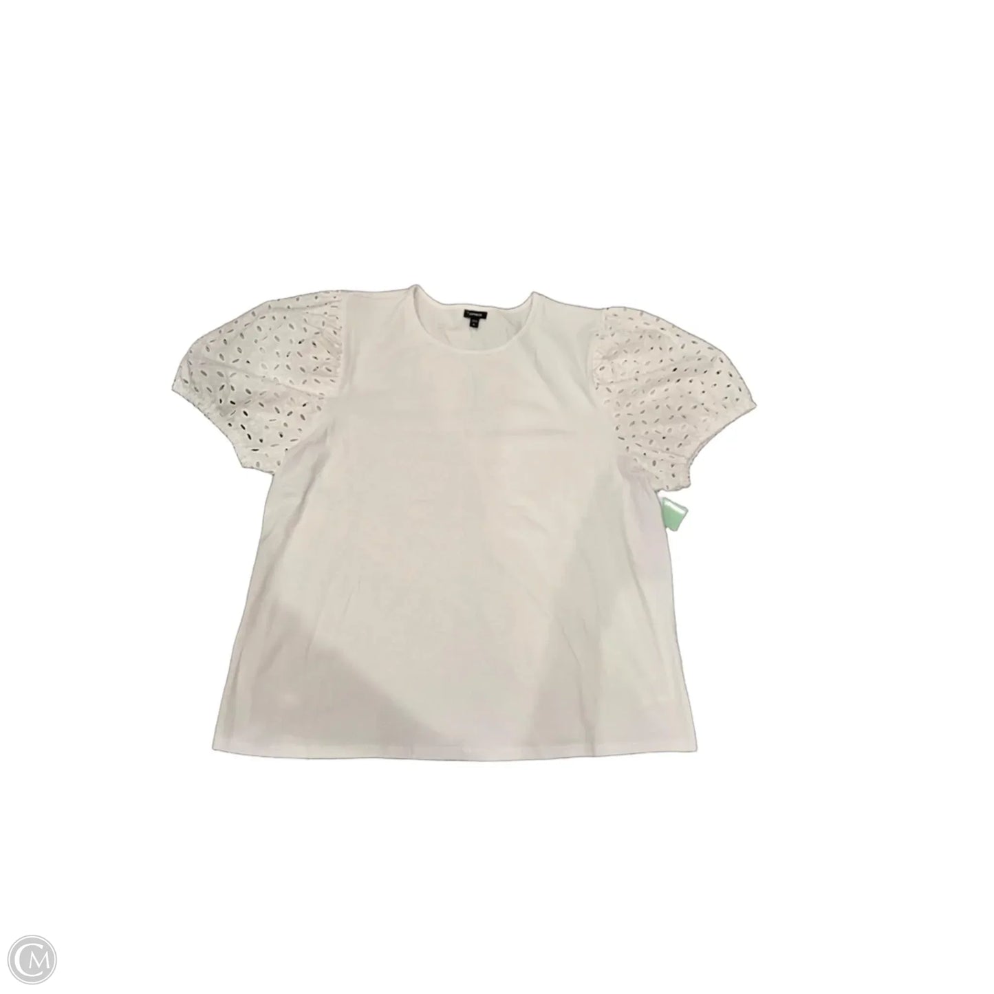 Top Short Sleeve By Express In White, Size: Xl