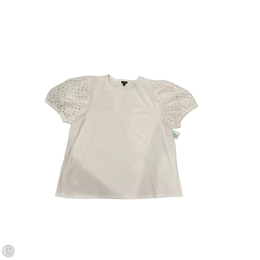Top Short Sleeve By Express In White, Size: Xl