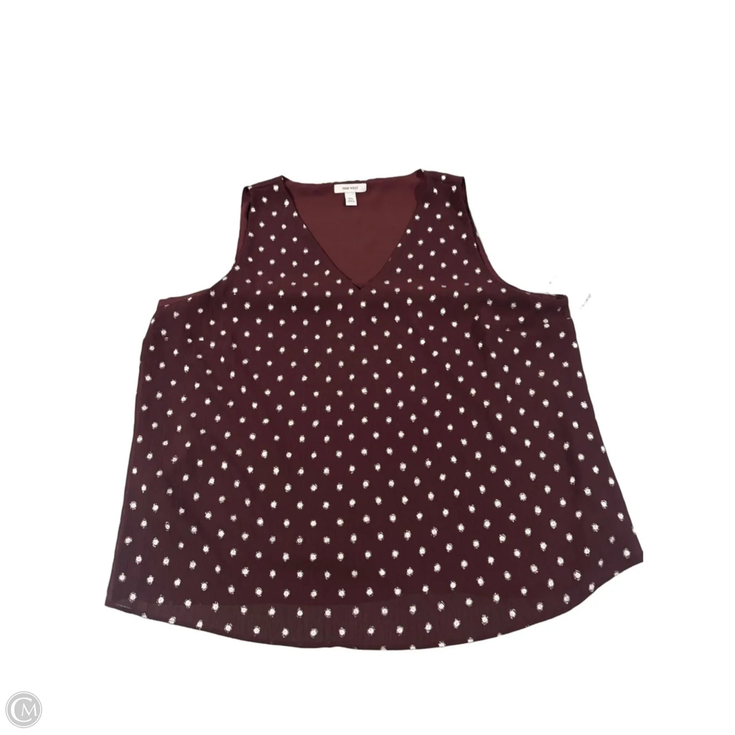 Top Sleeveless By Nine West In Maroon, Size: Xxl