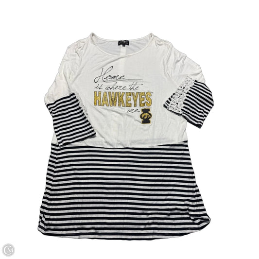Top 3/4 Sleeve By Cme In Striped Pattern, Size: Xxl