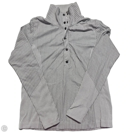 Athletic Top Long Sleeve Collar By Athleta In Grey, Size: L
