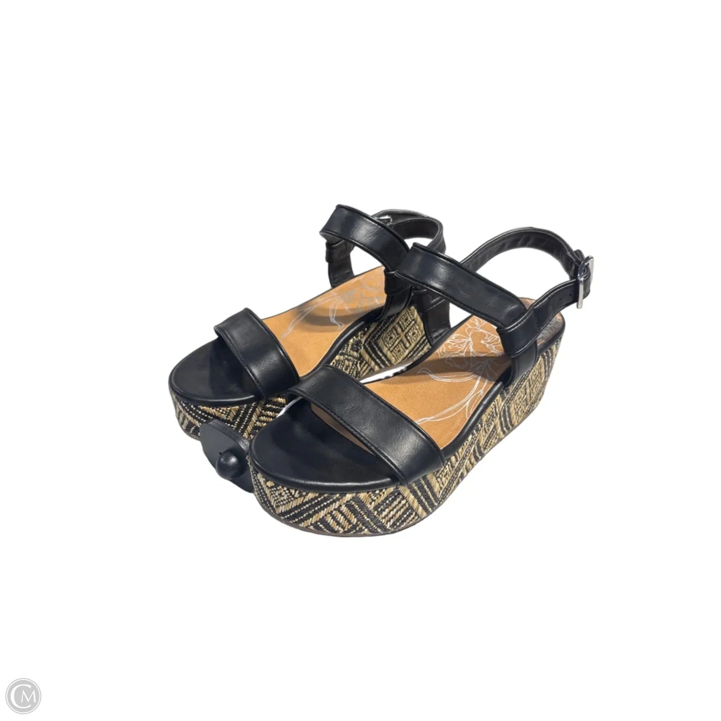 Sandals Heels Platform By Dv In Black, Size: 6