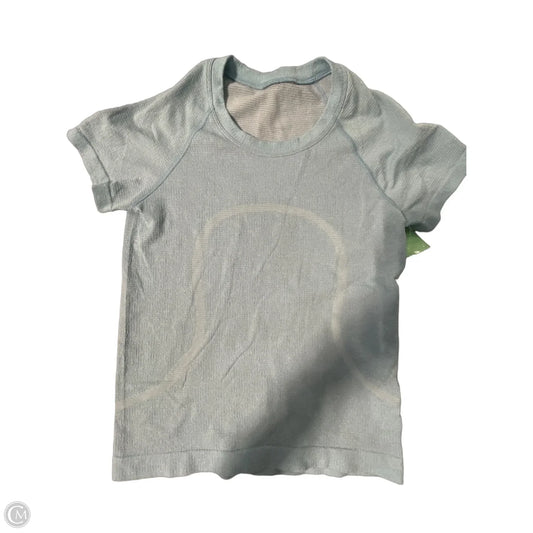 Athletic Top Short Sleeve By Lululemon In Blue, Size: 4