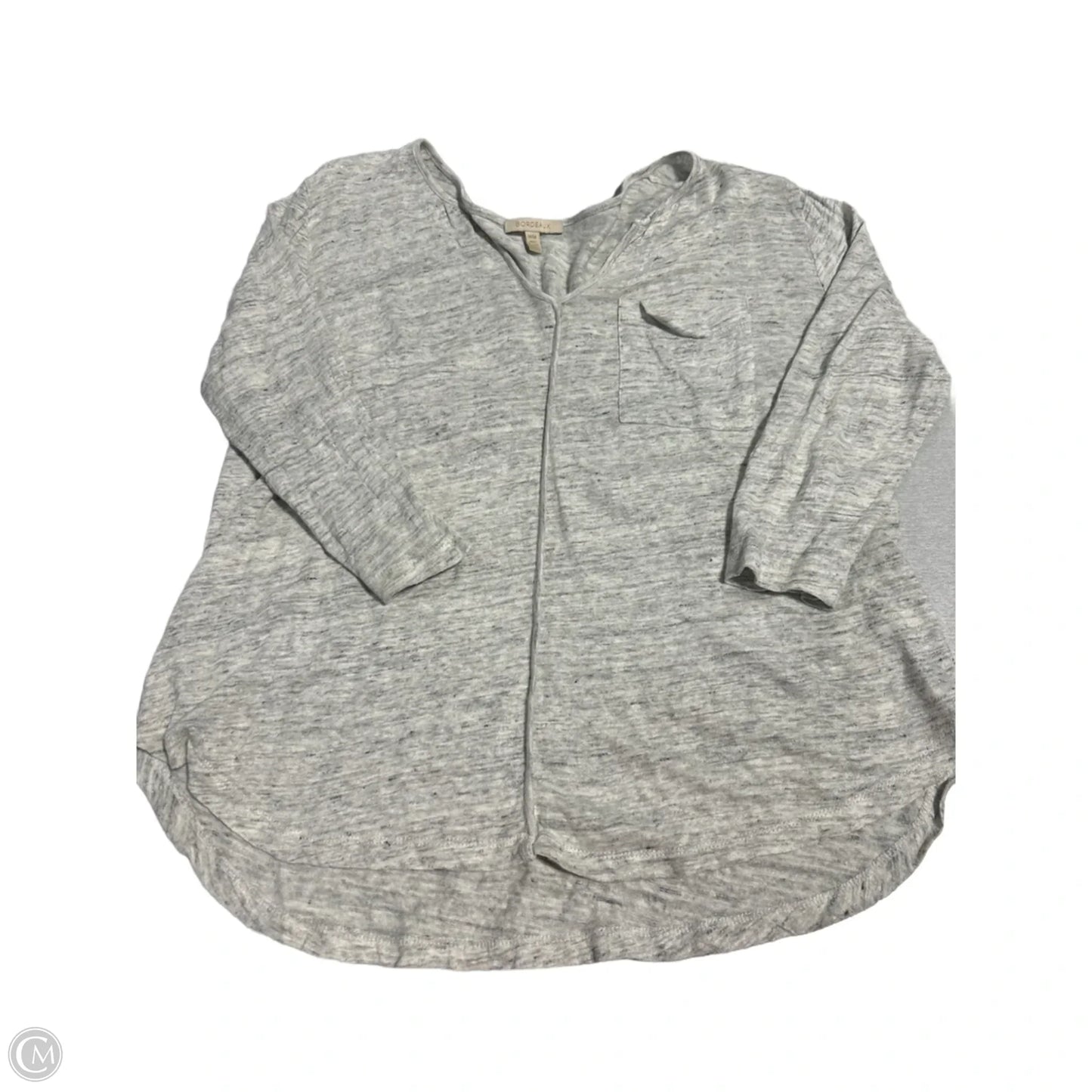 Top Long Sleeve By Bordeaux In Grey, Size: M