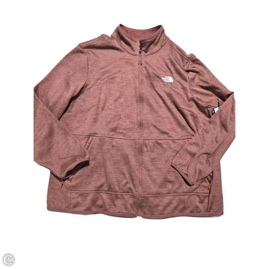 Athletic Top Long Sleeve Collar By The North Face In Maroon, Size: 3x