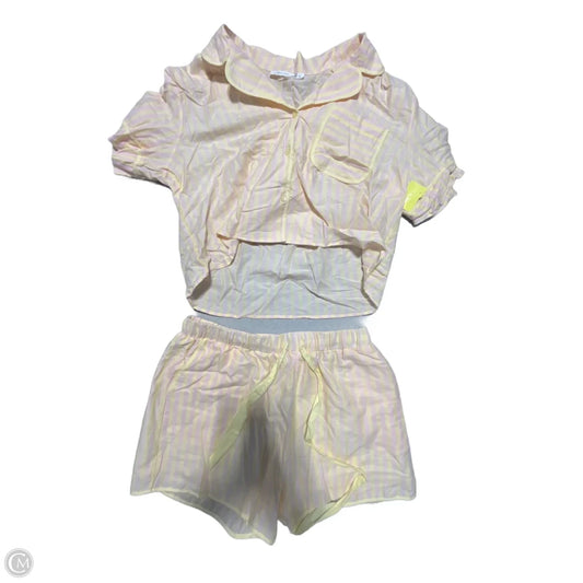 Top 2pc Short Sleeve By Altard State In Pink & Yellow, Size: L