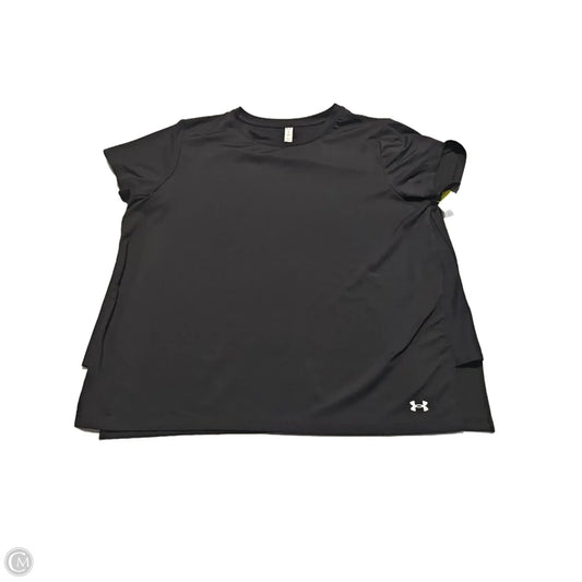 Athletic Top Short Sleeve By Under Armour In Black, Size: Xl