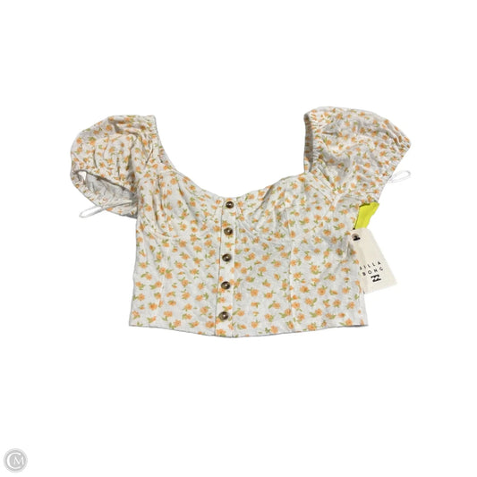Top Short Sleeve By Billabong In Orange & White, Size: S
