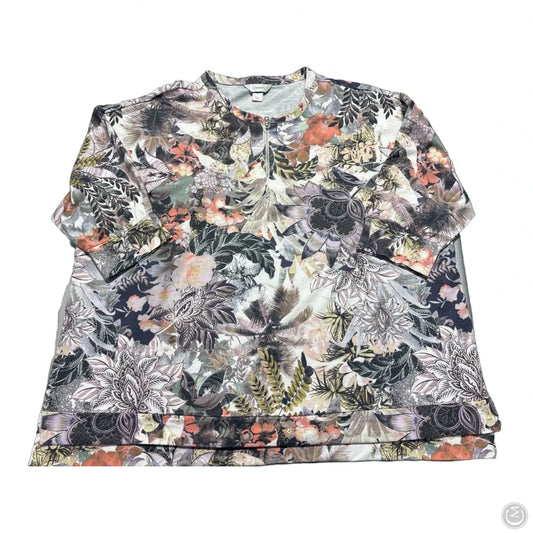 Top Short Sleeve By Cj Banks In Tropical Print, Size: 3x