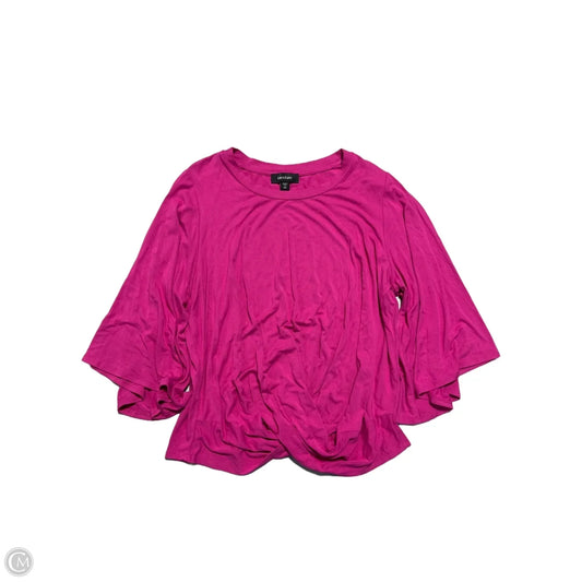 Top 3/4 Sleeve By Karen Kane In Pink, Size: 1x